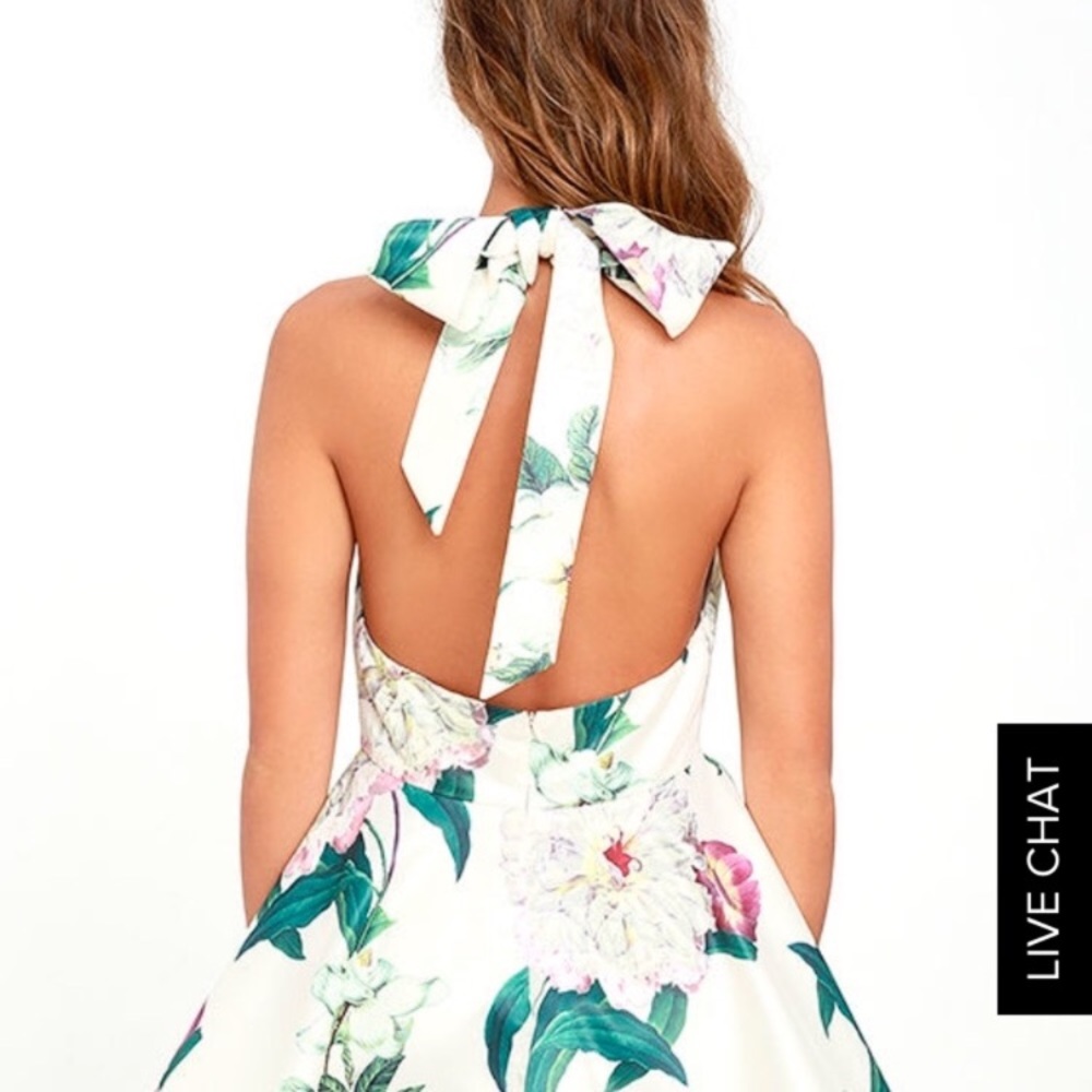 Lulus Hydrangea Heaven Skater Tie Dress XS - Picture 2 of 5